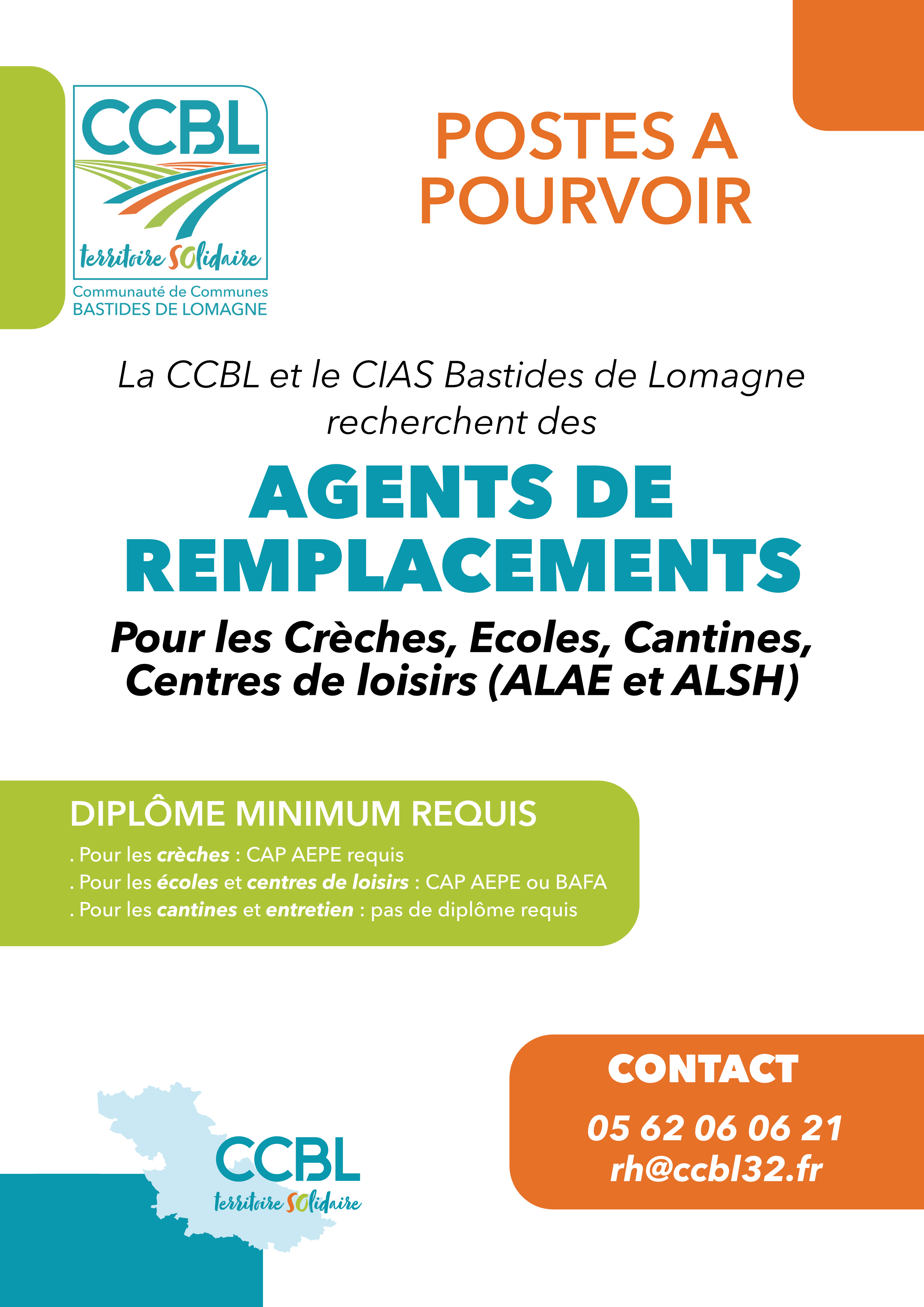 affiche postes à pourvoir remplacements