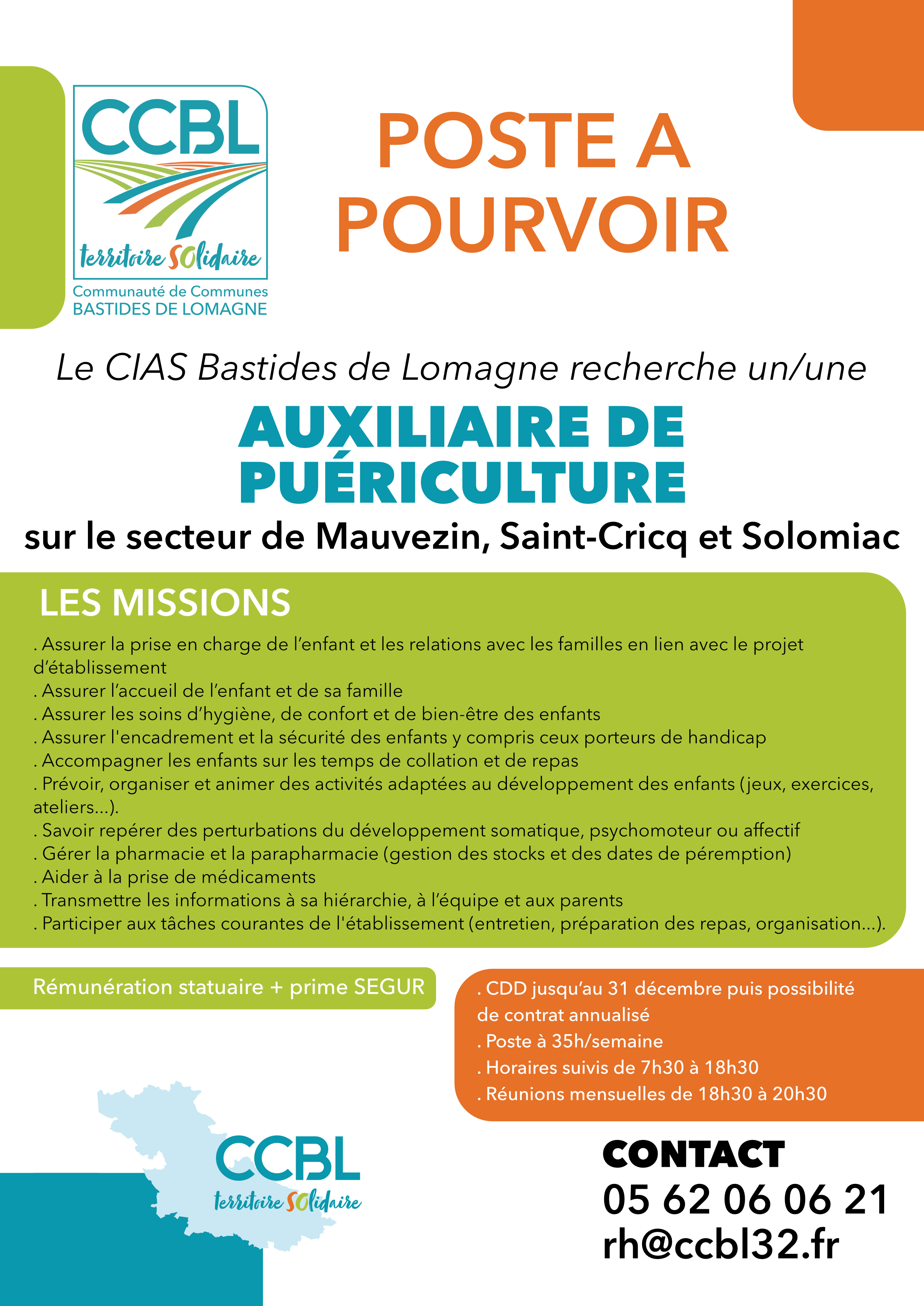 poste auxiliaire puericulture creches